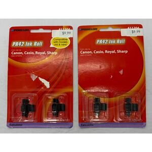 4 Pack Lot Porelon 11204 PR42 Ink Roll Black Red Calculator Ink New & Sealed